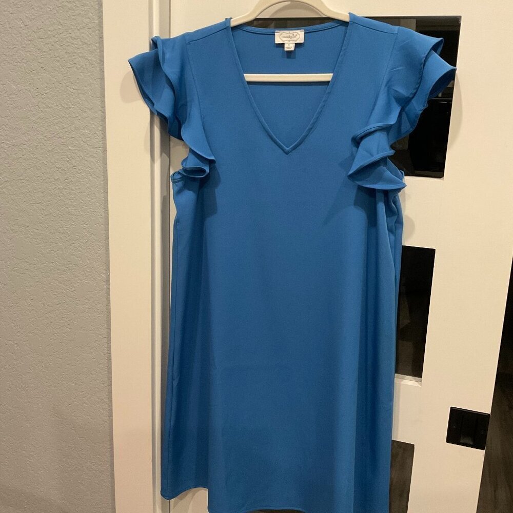 MudPie women's cobalt blue dress size s - Picture 2 of 7